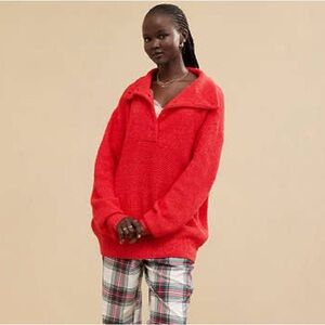 Aerie Oversized CozyUp Waffle Button Sweater